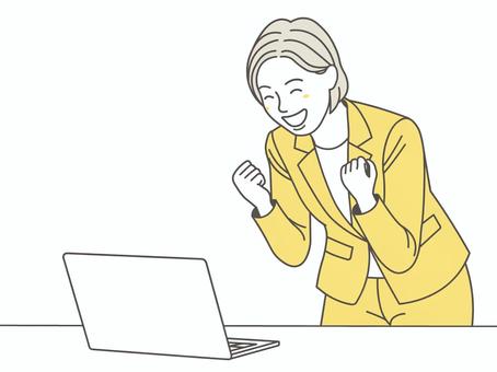 応援する女性１ ガッツポーズ,意欲,頑張る,応援,合格,元気,女,ポーズ,ファイト,喜ぶのイラスト素材