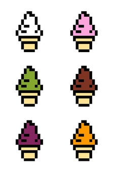 Soft cream (dot picture), , JPG and PNG