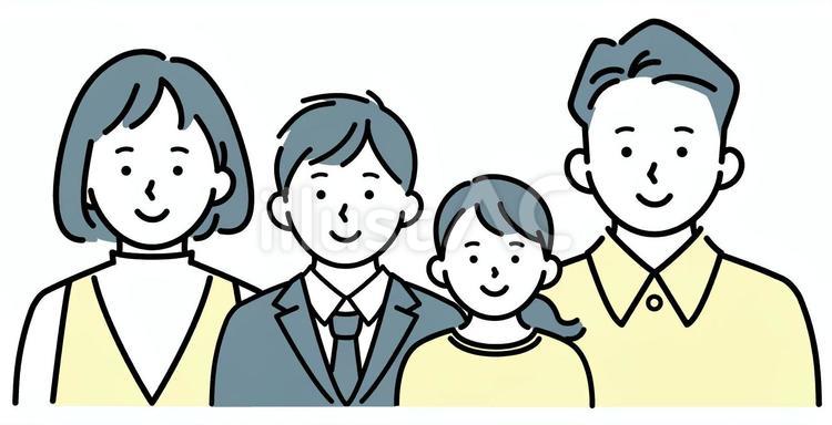 4人家族アイコン 人物,女性,男性のイラスト素材