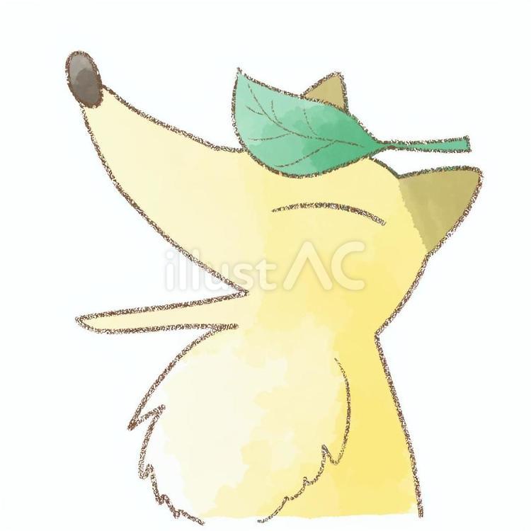 狐の変化 狐,葉,生き物のイラスト素材
