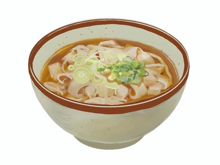 きしめん2 きしめん,名古屋,名物,ご当地,グルメ,麺,ネギ,食べ物,郷土料理,愛知県のイラスト素材