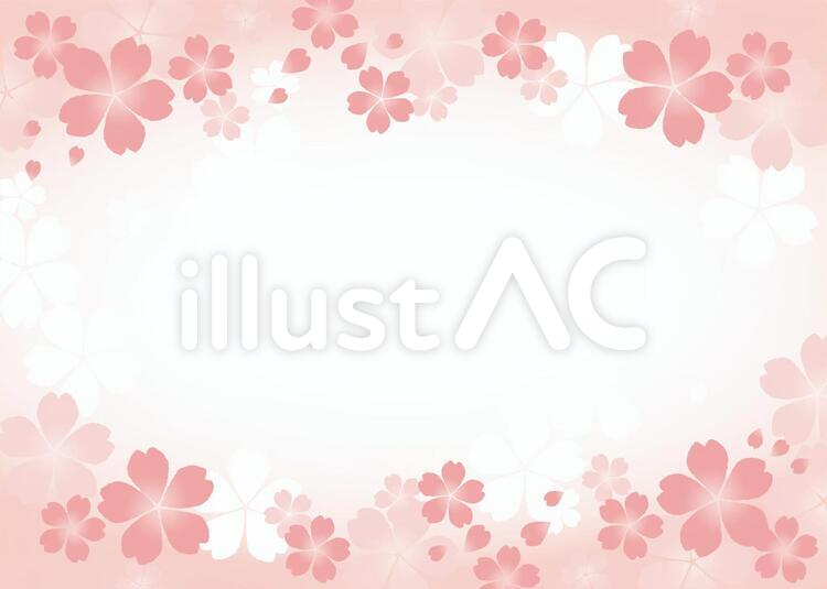 桜フレームB 桜,さくら,ピンクのイラスト素材
