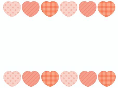 Illustration, heart, frame, gingham check, 