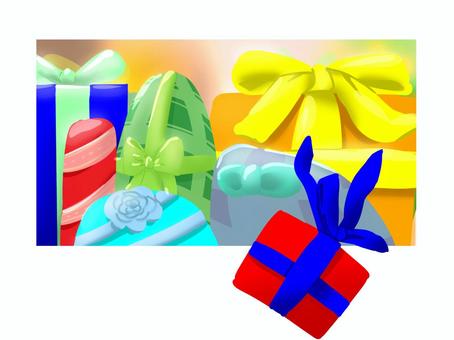 溢れるプレゼント プレゼント,箱,ラッピング,カラフル,シンプル,溢れる,落ちるのイラスト素材