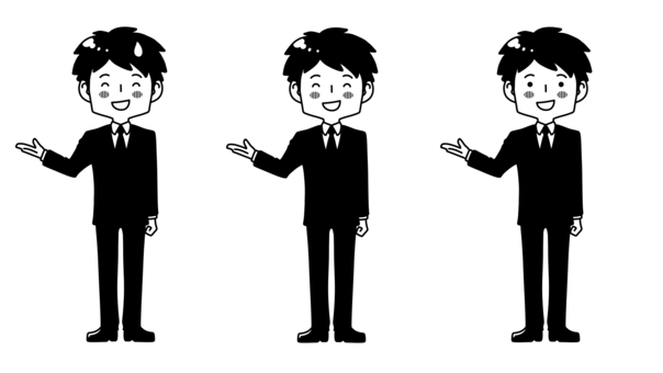 A man in a suit to explain 4, introduction, commentary, description, JPG and PNG