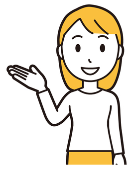  ロングヘア女性(黄)-055-バスト