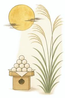 お月見とススキ