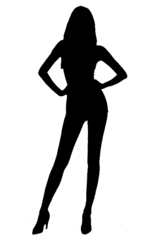 モデル女性のシルエット モデル,女性,スタイル,ハイヒール,ロングヘア,シルエット,痩せ,理想,ダイエット,スリムのイラスト素材