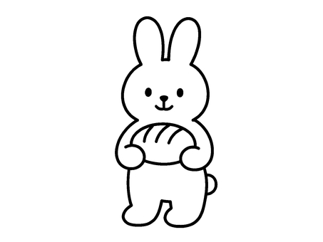 パンを持ったウサギ ウサギ,動物,可愛いのイラスト素材