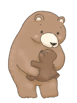 親子グマだっこ くま,子熊,親子,親子連れ,動物園,どうぶつ,野生,狩猟,だっこ,こどものイラスト素材