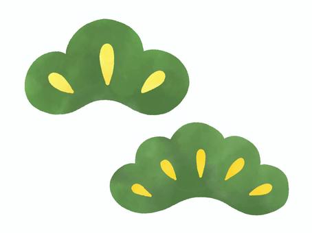 縁起物の松のセット（水彩） 松,水彩,縁起物,セット,手書き,手描き,ベクター,正月,年賀,あしらいのイラスト素材