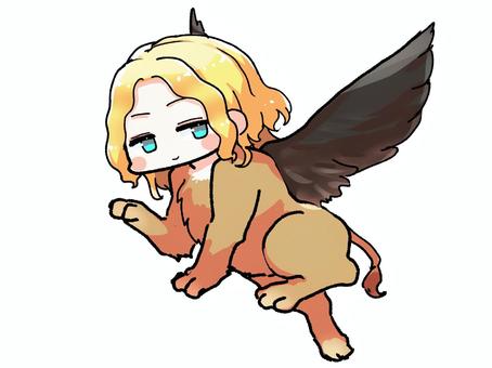 スフィンクスな女の子 スフィンクス,モンスター,モンスター娘,ギリシャ神話,ファンタジー,trpg,女の子,キャラクター,キャラ,sdキャラのイラスト素材