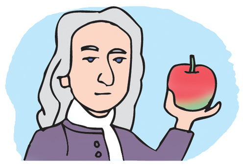 Illustration, isaac newton., i̇ngiltere, doğa filozofu, 