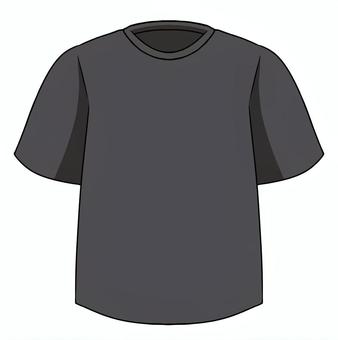 シンプルなTシャツ(黒)のイラスト 黒,tシャツ,半袖,服,衣類,ファッション,無地,イラスト,手描き,シンプルのイラスト素材