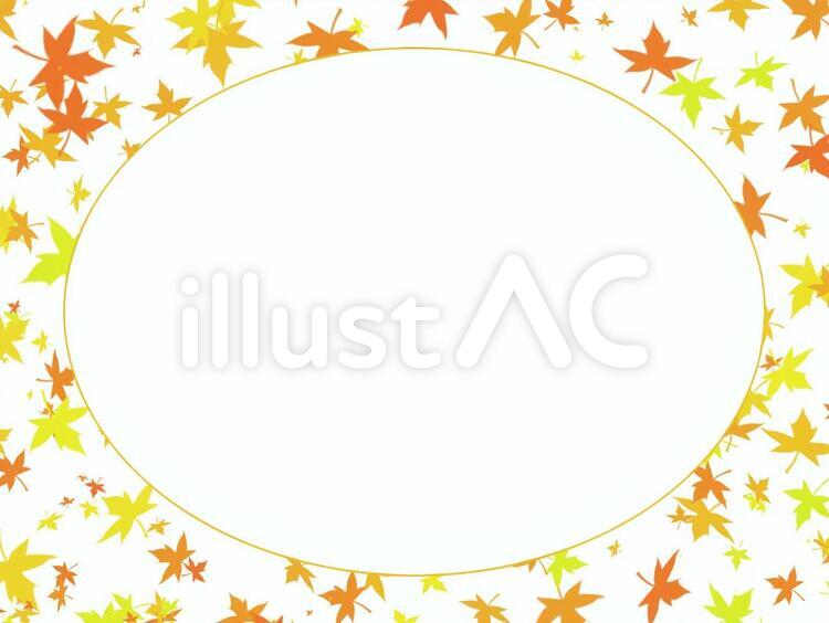 もみじのフレーム4 モミジ,もみじ,紅葉のイラスト素材