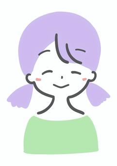 にっこり笑顔のかわいい女性 女性,笑顔,にっこり,笑う,明るい,シンプル,ラフタッチ,かわいい,手書き風,感情のイラスト素材