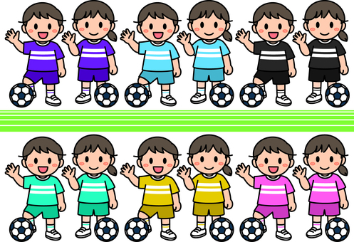サッカーの子供たちです。 サッカー,シンプル,部活,クラブ,サークル,ユニフォーム,練習,本番,青春,運動のイラスト素材