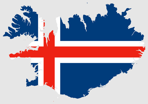 アイスランドの地図（国旗柄） アイスランド,地図,国旗,外国,海外,地理,土地,国土,地形,世界のイラスト素材