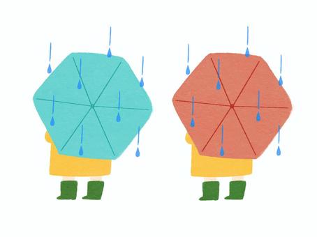 傘をさす子どもの後ろ姿 傘をさす子どもの後ろ姿 子ども,傘,雨のイラスト素材