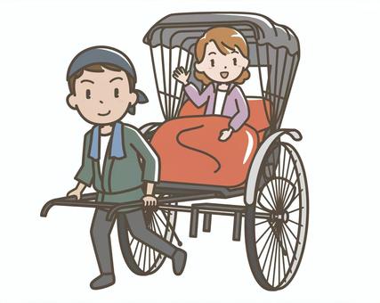 職業 旅客 005 人力車,力車,俥,仕事,働く,職業,旅客,観光ガイド,車夫,案内のイラスト素材