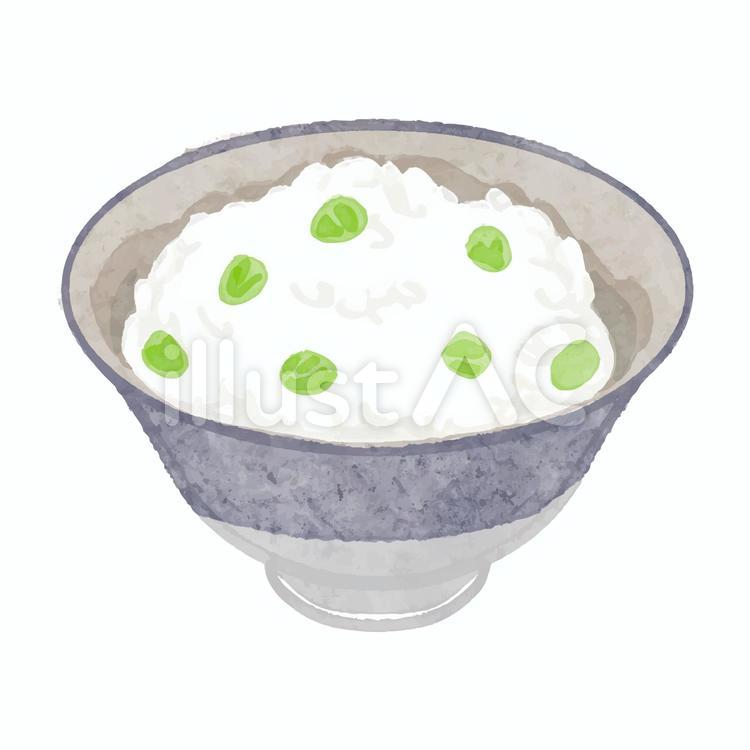 ご飯もの　豆ごはん 豆ごはん,炊き込みご飯,えんどう豆のイラスト素材