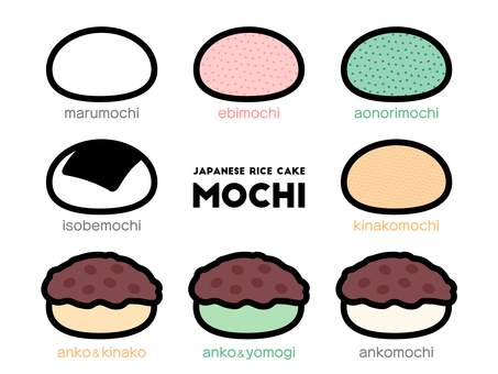 お餅のイラストセット お餅,正月,もち,お正月,おもち,餅つき,和菓子,和食,和,和風のイラスト素材