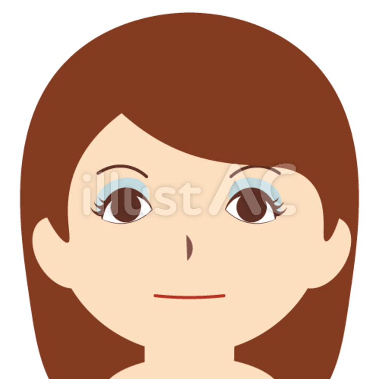  顔（下がり目） ネコ目,女性,パーツのイラスト素材
