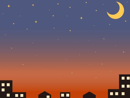 三日月の出る夕焼け 三日月の出る夕焼け 夕焼け,夕方,三日月のイラスト素材