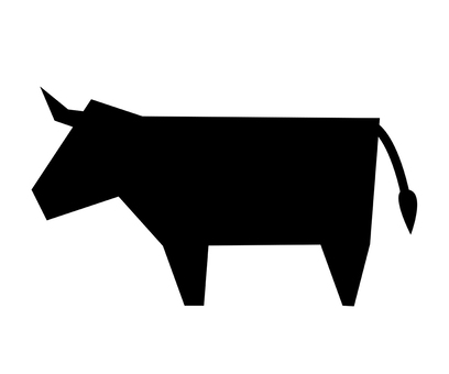 Illustration, cattle, silhouette, landscape, 