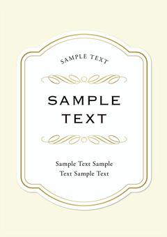 ビンテージフレームゴールド白ラベルタテ3 フレーム,ビンテージ,ラベル,シンプル,枠,囲い,囲み,飾り罫,飾り枠,単品のイラスト素材