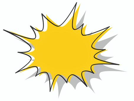 トゲトゲの影のある強調吹き出し　黄色　3 吹き出し,ふきだし,フキダシ,手書き,吹き出す,フレーム,枠,飾り枠,爆発,飾り罫のイラスト素材