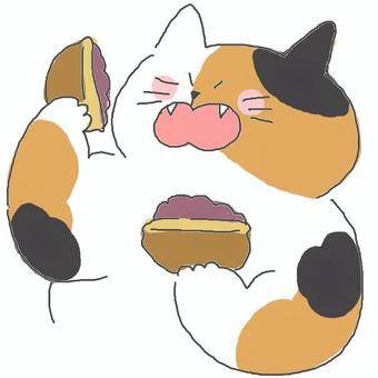 どら焼き かわいい,どら焼き,おやつ,デザート,スイーツ,甘い,あんこ,いただきます,食べ物,和菓子のイラスト素材