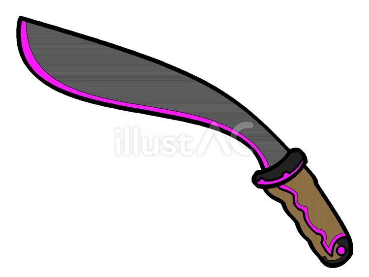ククリの武具アイコン『紫』 ククリ,ナイフ,武器のイラスト素材
