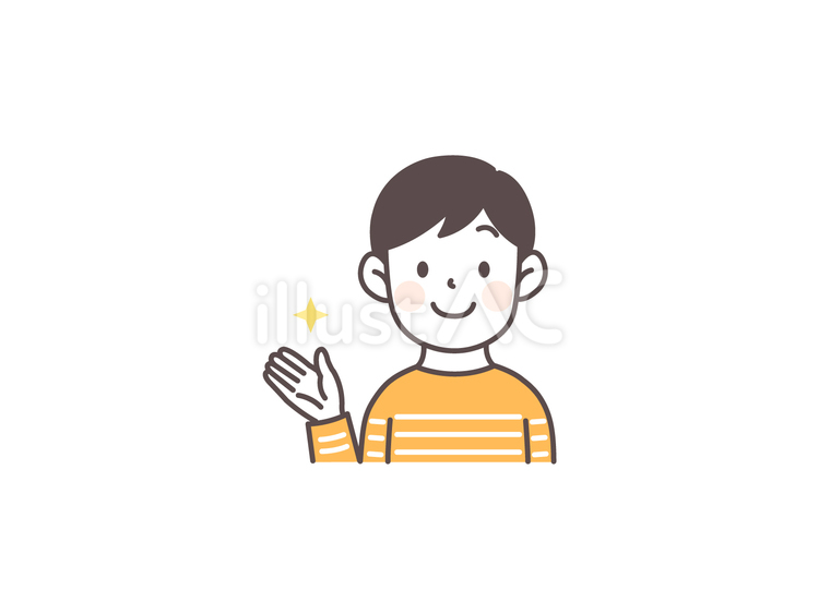 案内する男の子2 子ども,人物,小学生のイラスト素材