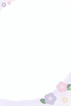 梅のふんわりフレーム（ラベンダー） 梅,フレーム,ゆめかわ,年賀状,パステル,春,和風,和柄,ガーリー,かわいいのイラスト素材