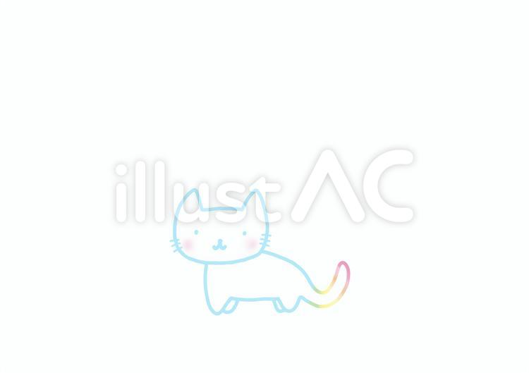 うちの猫しろねこのさんぽ 猫,白猫,挿絵のイラスト素材
