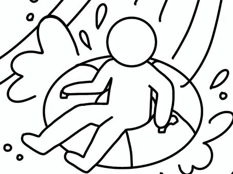 Illustration, toboágua, jogar, figura, 