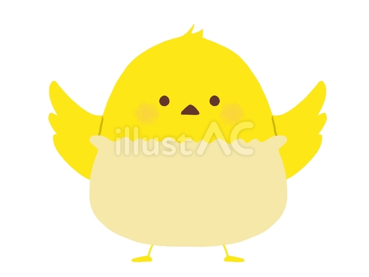 おむつをしたヒヨコのイラスト ヒヨコ,鳥,おむつのイラスト素材