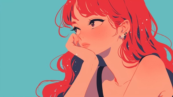 考え事をしている女性