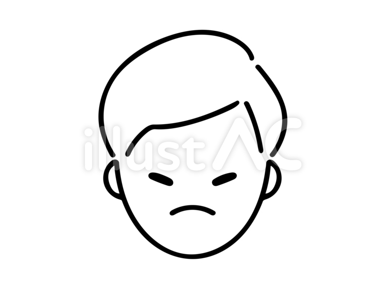 誰かに似てるアイコン　七三分け　怒 男性,怒る,髪型のイラスト素材