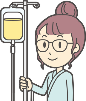 Illustration, hospitalization, laugh, female, JPG, PNG and AI