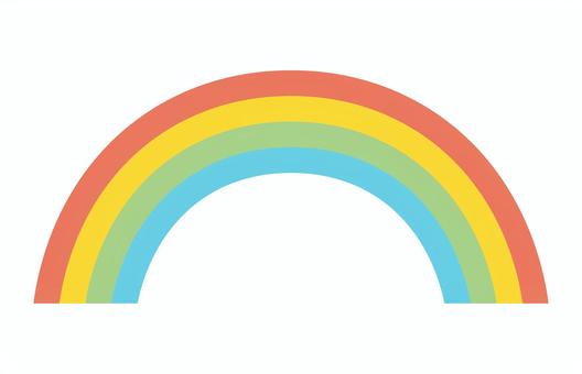 シンプルな虹のイラスト素材 虹,虹色,レインボー,天気,架け橋,シンプル,背景,カラフル,マーク,アイコンのイラスト素材