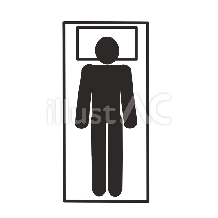寝ている人　上から シルエット,睡眠,就寝のイラスト素材