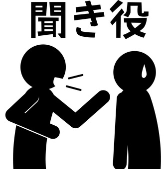 聞き役ピクトグラム 聞き役,疲れる,会話,話す,おしゃべり,友人,関係,人物,文字,ピクトグラムのイラスト素材