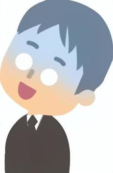 気絶しているスーツの男性 気絶,失神,昏倒,卒倒,意識,会社員,スーツ,男性,笑う,真っ白のイラスト素材