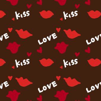 キスラブラブブラウン 2月14日,2月,冬,バレンタインデー,イベント,唇,文字,英語,love,kissのイラスト素材