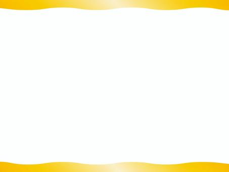 金色のウェーブしたリボンの上下フレーム フレーム,枠,リボン,金色,背景,あしらい,カード,豪華,華やか,装飾のイラスト素材