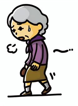 サルコペニア２ 人物,筋力,低下,疲れる,歩くのイラスト素材