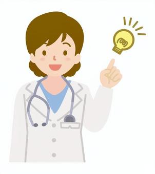 閃いた女医_上半身1 閃いた女医_上半身1 女,女性,医者,女医,聴診器,人物,笑顔,ニコニコ,閃き,アイデアのイラスト素材