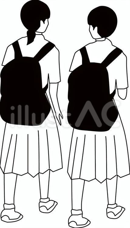 通学 通学,学生,中学生のイラスト素材